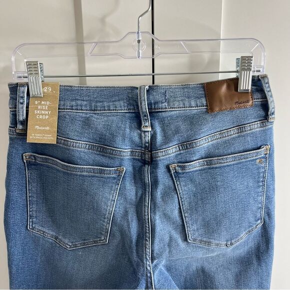 Madewell 9" Mid-Rise Skinny Crop Jeans: Button-Front TENCEL Denim Edition 29 NWT - Picture 11 of 16